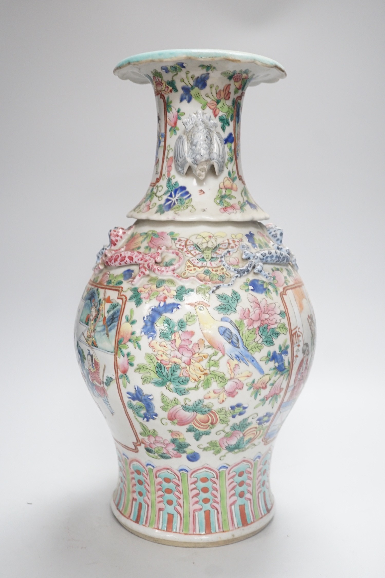 A 19th century Chinese famille rose vase, 42cm
